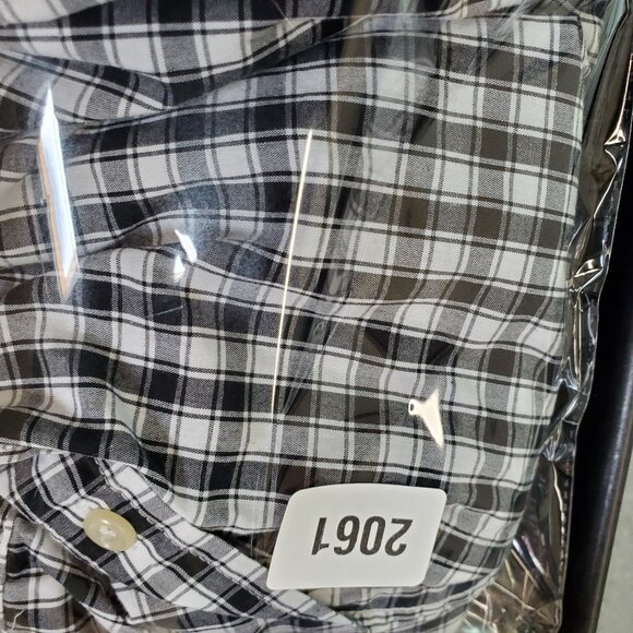 Mens Chaps Black & White Plaid Long Sleeve Button Down Shirt Size XXL - Picture 8 of 8